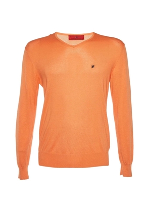 Carolina Herrera Vintage knit V-neck sweater - Orange