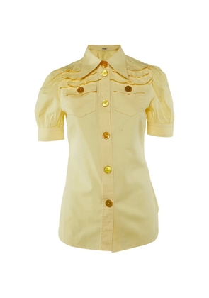 Miu Miu Pre-Owned ruffled button-front shirt - Yellow