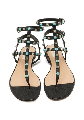 Valentino Garavani Pre-Owned Rolling Rockstud flat sandals - Black