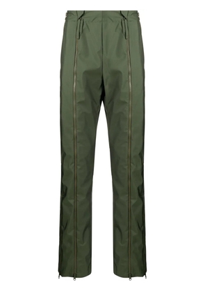 Post Archive Faction zip-detail straight-leg trousers - Green