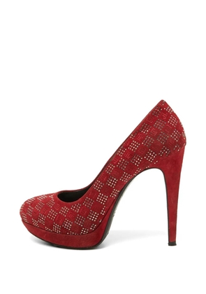 Loriblu crystal-embellished suede heeled pumps - Red
