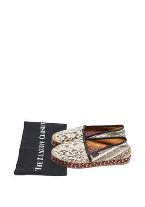 Gucci Pre-Owned snakeskin-effect espadrille ballet flats - Neutrals
