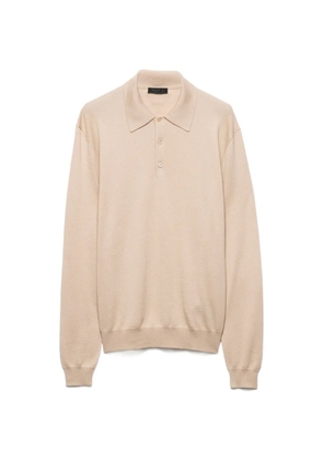 Prada cashmere and silk polo shirt - Neutrals