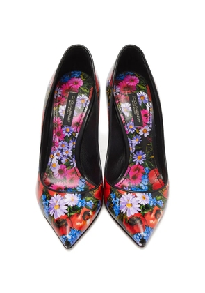 Dolce & Gabbana Pre-Owned floral-print pointed-toe heeled pumps - Black