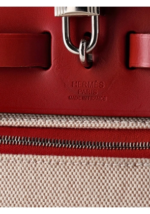 Hermès Pre-Owned Herbag Zip Berline Vache Canvas and Leather 31 shoulder bag - Red
