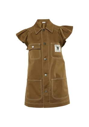 Red Valentino Vintage ruffle-sleeve denim jacket - Brown