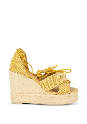 Castañer Becca cotton heeled espadrilles - Gold
