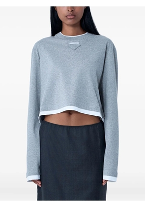 Prada triangle-patch crop top - Grey