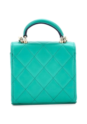 CHANEL Pre-Owned Square Classic Flap Top Handle Clutch with Chain Quilted Lambskin crossbody bag - Green