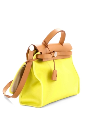 Hermès Pre-Owned Herbag Zip Berline Vache Canvas and Leather 31 shoulder bag - Yellow