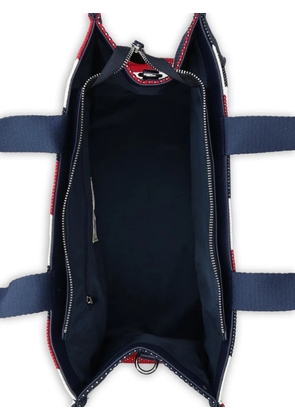 LIU JO striped logo-patch tote bag - Blue