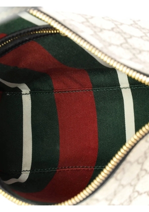 Gucci Pre-Owned Emblem GG Coated Canvas with Leather Medium shoulder bag - Black