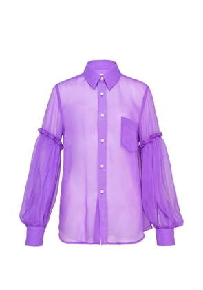 Comme Des Garçons Comme Des Garçons ruffled sheer shirt - Purple