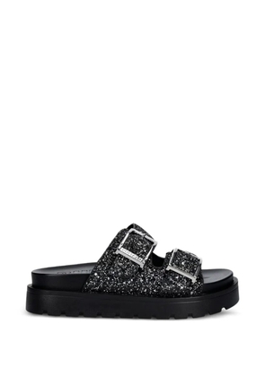 Buffalo Raya Ari Glam glitter-embellished sandals - Black