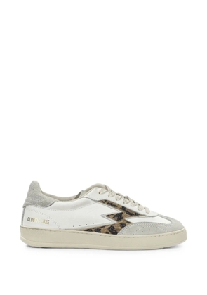 MOA CONCEPT leopard-print panelled leather sneakers - White