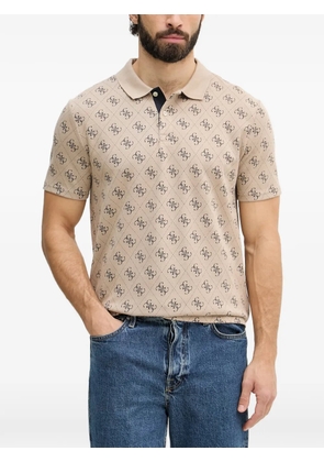GUESS USA monogram-print polo shirt - Neutrals