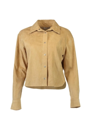 Susan Bender oversized cropped shirt - Brown