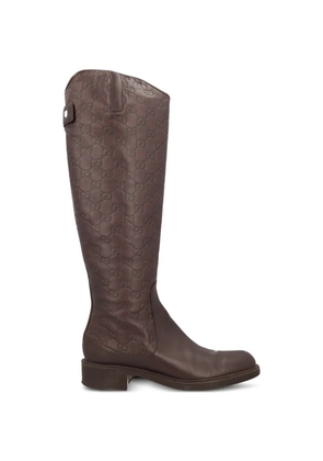 Gucci Pre-Owned Guccissima knee-high boots - Brown