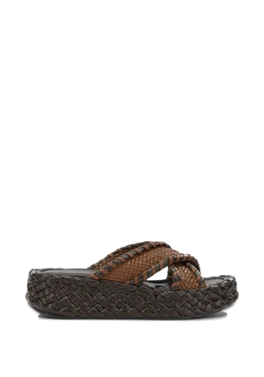 Toni Pons woven crossover-strap slides - Brown