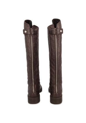 Gucci Pre-Owned Guccissima knee-high boots - Brown