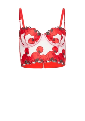 Fleur Du Mal Pomodoro embroidered bustier