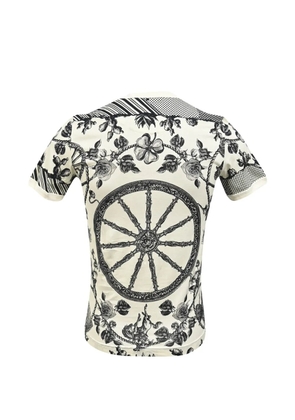 Dolce & Gabbana Pre-Owned rose-print pique T-shirt - Neutrals