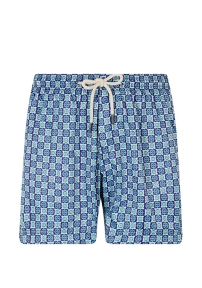 PENINSULA SWIMWEAR Gaiola Island geometric-print drawstring-fastening swim shorts - Blue