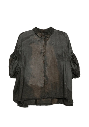 Rundholz bleached-effect puff-sleeve shirt - Black
