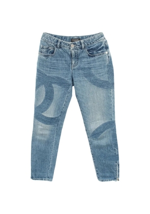 CHANEL Pre-Owned 1986-1988 Coco Mark zip-up jeans - Blue