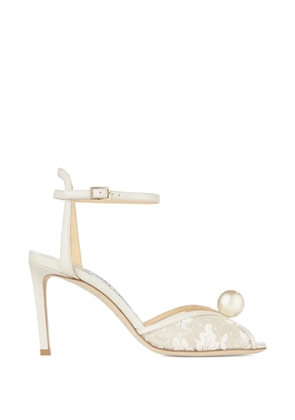 Jimmy Choo pearl lace sandals - White