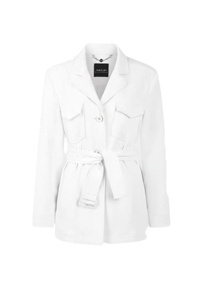 MARCCAIN Caban belted cargo-pocket jacket - White