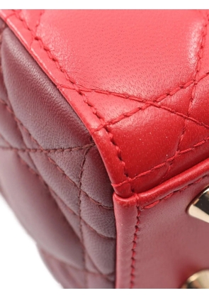 Christian Dior Pre-Owned 2010s mini Cannage Lady Dior tote bag - Red
