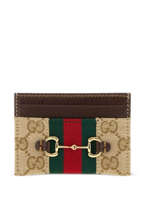 Gucci Horsebit Web-stripe card holder - Neutrals