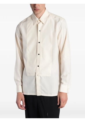 Givenchy long-sleeve silk tuxedo shirt - Neutrals