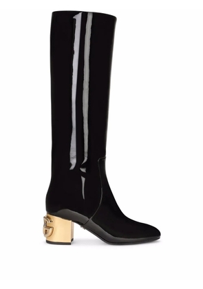 Dolce & Gabbana DG-heel knee-length boots - Black