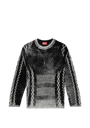 Diesel Oval D cable-knit sweater - Black