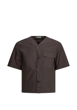Auralee V-neck short-sleeve shirt - Brown