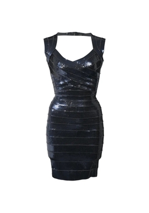 Hervé Léger Pre-Owned sequined bodycon dress - Blue
