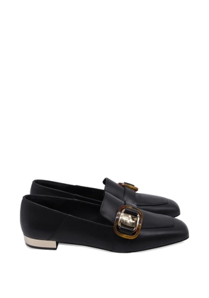 Ferragamo Pre-Owned Wang logo-buckled loafers - Black