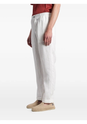 ALPHA STUDIO elasticated-waistband straight-leg trousers - White