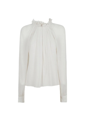 Alberta Ferretti ruffled pleated blouse - White