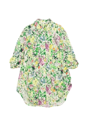 JNBY floral-print gathered shirt - Green