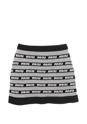 Miu Miu Pre-Owned 2020s mini logo-knit skirt - Black