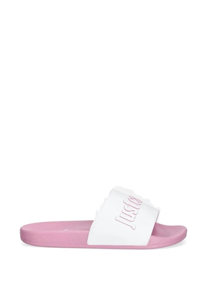 Just Cavalli logo-embossed slides - White