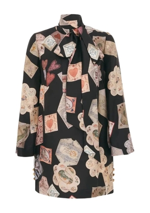 ZIMMERMANN Dream tie-neck printed mini dress - Black
