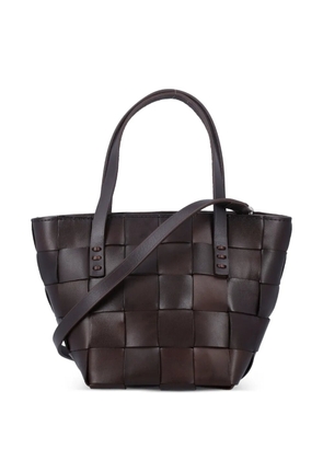 DRAGON DIFFUSION mini Japan woven-leather tote bag - Brown