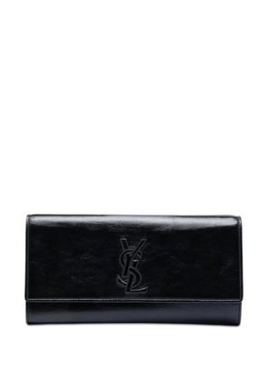 Saint Laurent Pre-Owned 20th Century Small Textured Patent Monogram Belle De Jour clutch bag - Black
