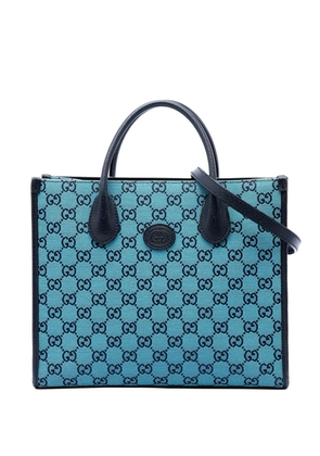 Gucci Pre-Owned 2016-2026 Small GG Canvas Interlocking G Tote satchel - Blue