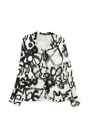 Rundholz graffiti-print blazer - White