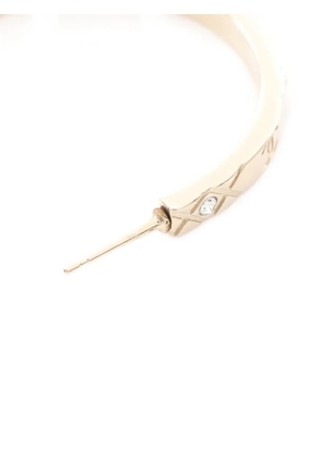 CHANEL Pre-Owned 1986-1988 Coco Mark rhinestone hoop earrings - Gold